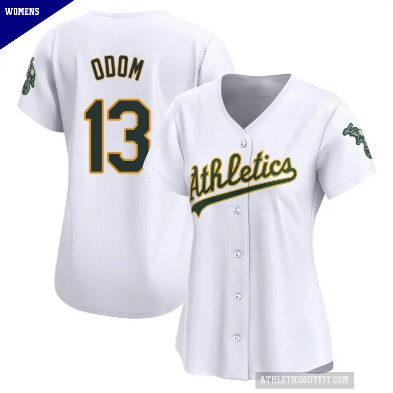 Women's No.13 John Odom Oakland Athletics White Limited Home Jersey