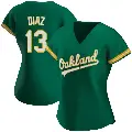 Women's No.13 Jordan Diaz Oakland Athletics Green Authentic Kelly Alternate Jersey