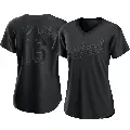 Women's No.16 Billy Butler Oakland Athletics Black Replica Pitch Fashion Jersey