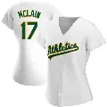 Women's No.17 Denny Mclain Oakland Athletics White Replica Home Jersey