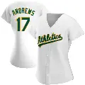 Women's No.17 Mike Andrews Oakland Athletics White Authentic Home Jersey