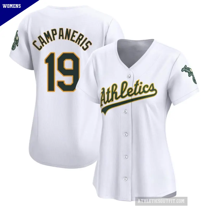 Women's No.19 Bert Campaneris Oakland Athletics White Limited Home Jersey