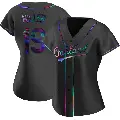Women's No.19 Mason Miller Oakland Athletics Black Replica Holographic Alternate Jersey
