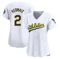 Women's No.2 Darell Hernaiz Oakland Athletics White Limited Home Jersey