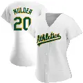 Women's No.20 Mark Mulder Oakland Athletics White Replica Home Jersey