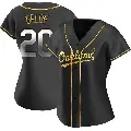 Women's No.20 Zack Gelof Oakland Athletics Gold Replica Black en Alternate Jersey