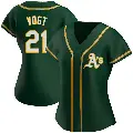 Women's No.21 Stephen Vogt Oakland Athletics Green Authentic Alternate Jersey