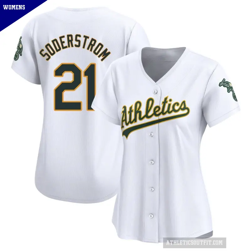 Women's No.21 Tyler Soderstrom Oakland Athletics White Limited Home Jersey