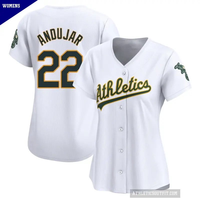 Women's No.22 Miguel Andujar Oakland Athletics White Limited Home Jersey