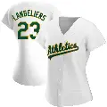 Women's No.23 Shea Langeliers Oakland Athletics White Replica Home Jersey