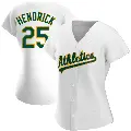 Women's No.25 George Hendrick Oakland Athletics White Authentic Home Jersey