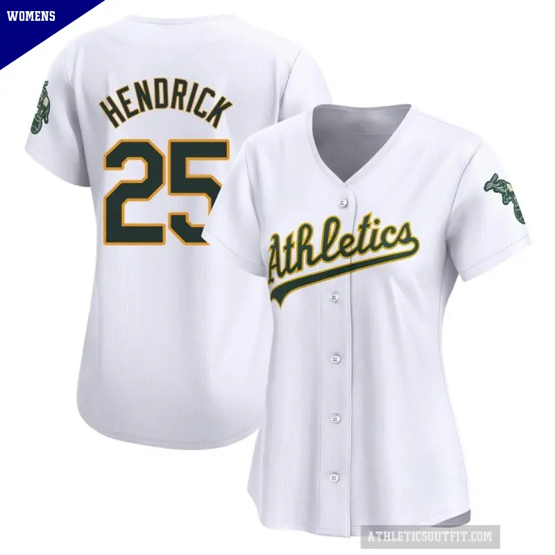 Women's No.25 George Hendrick Oakland Athletics White Limited Home Jersey