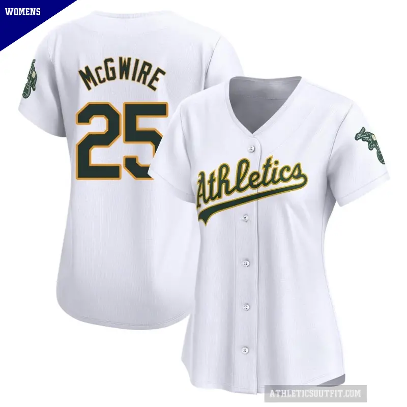 Women's No.25 Mark McGwire Oakland Athletics White Limited Home Jersey