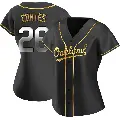 Women's No.26 Carlos Cortes Oakland Athletics Gold Replica Black en Alternate Jersey