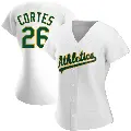 Women's No.26 Carlos Cortes Oakland Athletics White Replica Home Jersey