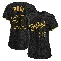 Women's No.26 Joe Rudi Oakland Athletics Black Replica Snake Skin City Jersey