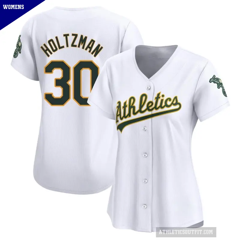 Women's No.30 Ken Holtzman Oakland Athletics White Limited Home Jersey