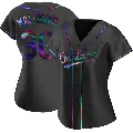 Women's No.30 Ken Waldichuk Oakland Athletics Black Replica Holographic Alternate Jersey