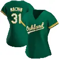 Women's No.31 Vimael Machin Oakland Athletics Green Authentic Kelly Alternate Jersey