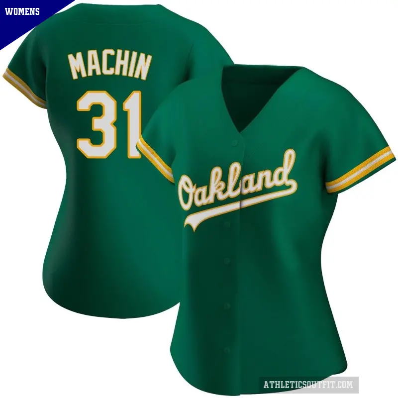 Women's No.31 Vimael Machin Oakland Athletics Green Replica Kelly Alternate Jersey