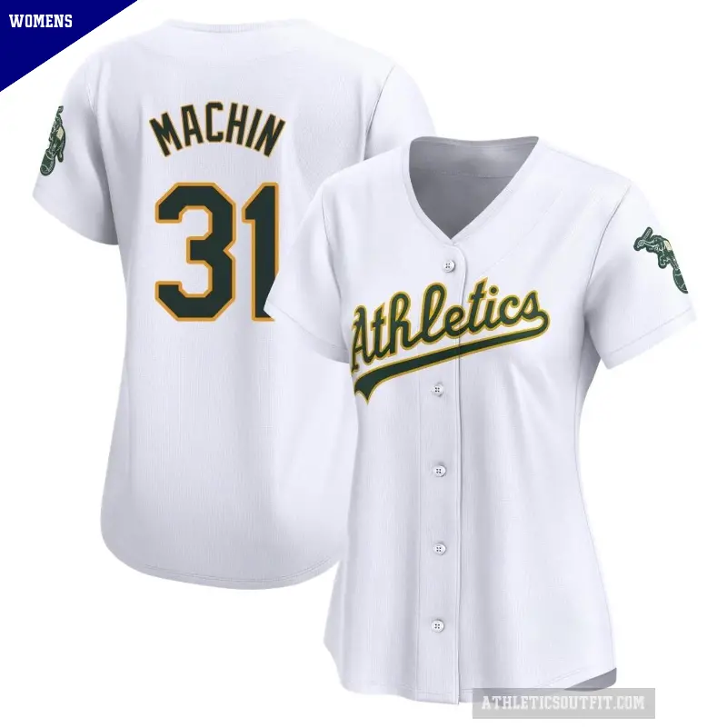 Women's No.31 Vimael Machin Oakland Athletics White Limited Home Jersey