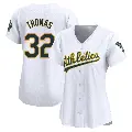 Women's No.32 Colby Thomas Oakland Athletics White Limited Home Jersey