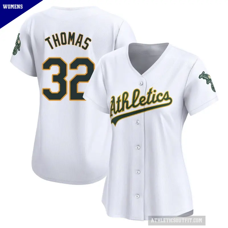 Women's No.32 Colby Thomas Oakland Athletics White Limited Home Jersey