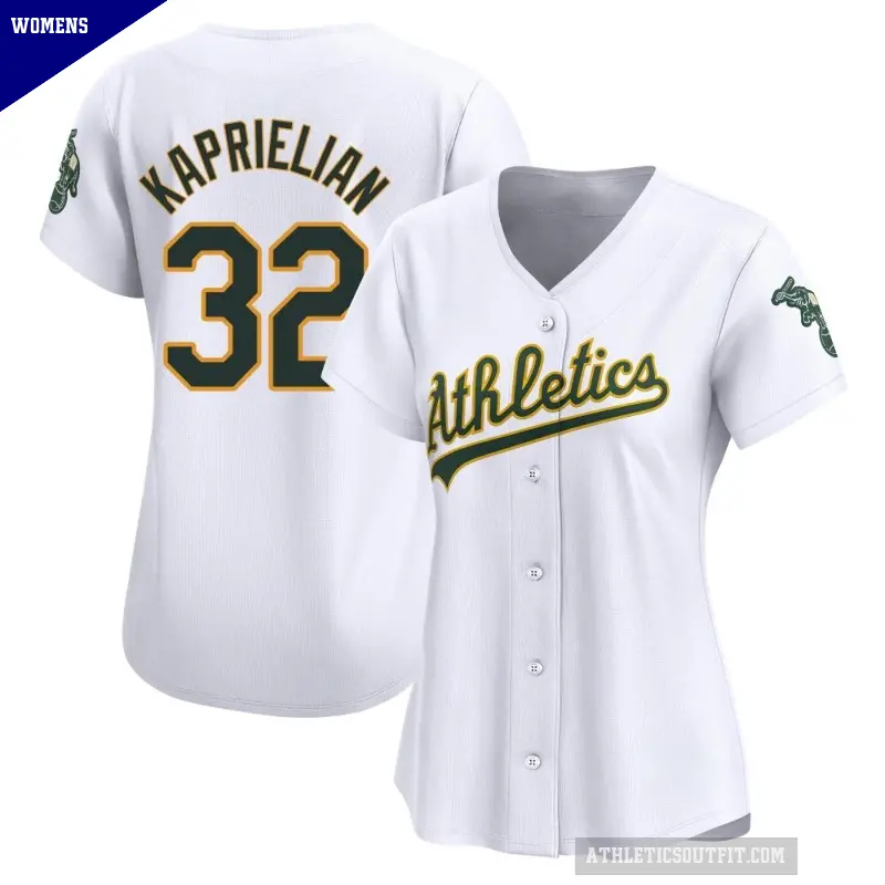 Women's No.32 James Kaprielian Oakland Athletics White Limited Home Jersey