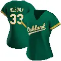 Women's No.33 JJ Bleday Oakland Athletics Green Authentic Kelly Alternate Jersey