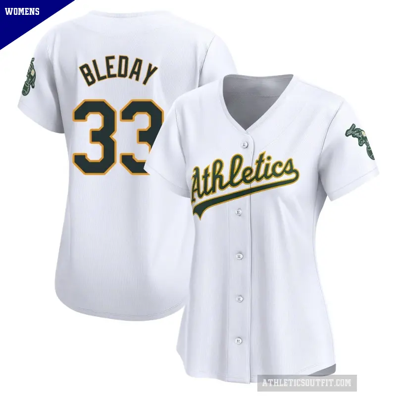 Women's No.33 JJ Bleday Oakland Athletics White Limited Home Jersey