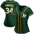 Women's No.34 Rollie Fingers Oakland Athletics Green Authentic Alternate Jersey