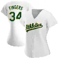 Women's No.34 Rollie Fingers Oakland Athletics White Replica Home Jersey