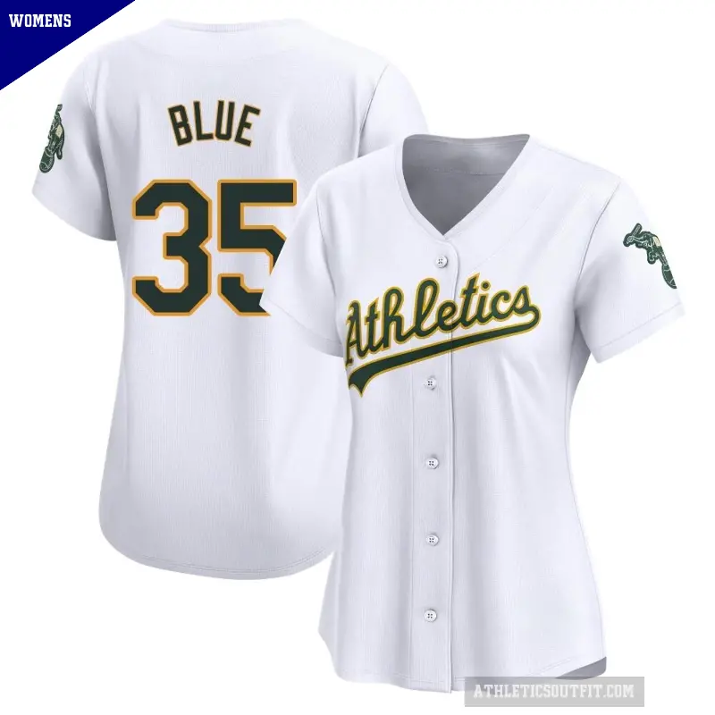 Women's No.35 Vida Blue Oakland Athletics White Limited Home Jersey
