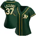 Women's No.37 Jose Leclerc Oakland Athletics Green Authentic Alternate Jersey