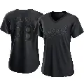 Women's No.38 JP Sears Oakland Athletics Black Authentic Pitch Fashion Jersey