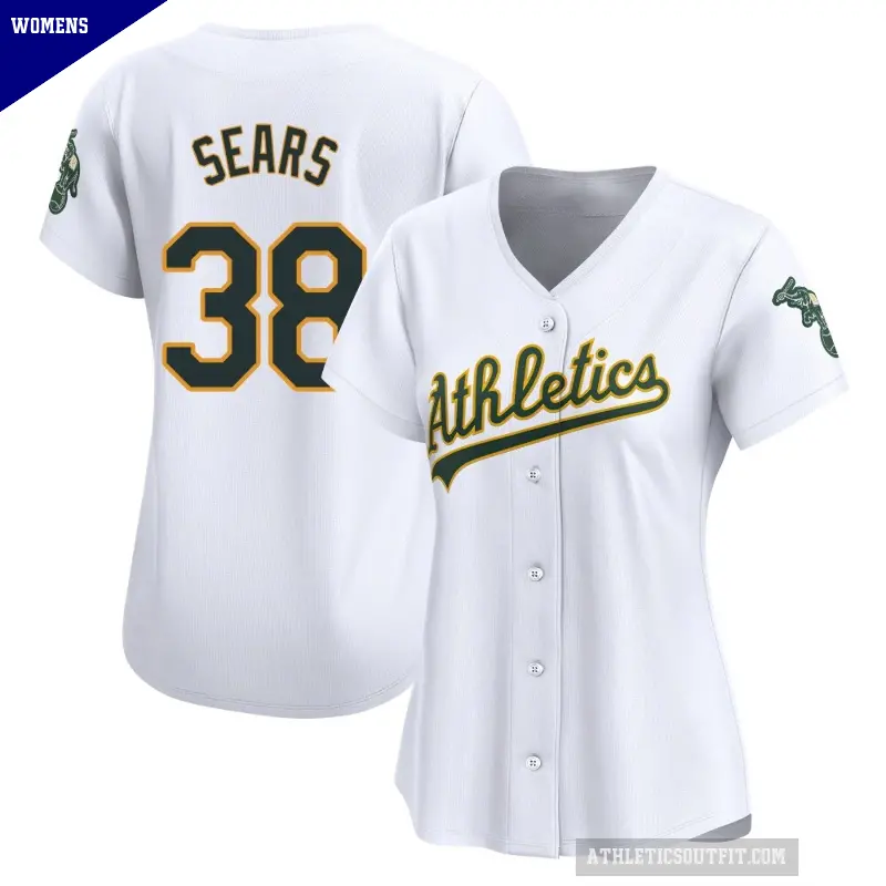 Women's No.38 JP Sears Oakland Athletics White Limited Home Jersey