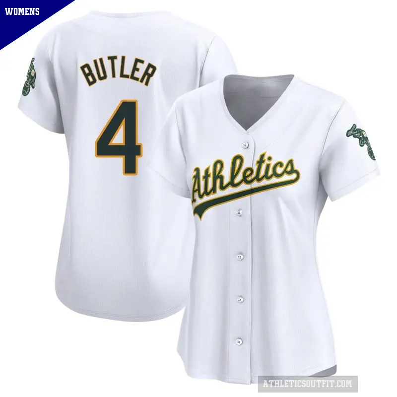 Women's No.4 Lawrence Butler Oakland Athletics White Limited Home Jersey