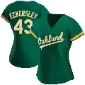 Women's No.43 Dennis Eckersley Oakland Athletics Green Replica Kelly Alternate Jersey