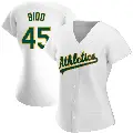 Women's No.45 Osvaldo Bido Oakland Athletics White Replica Home Jersey