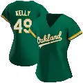 Women's No.49 Michael Kelly Oakland Athletics Green Replica Kelly Alternate Jersey