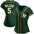 Women's No.5 Jacob Wilson Oakland Athletics Green Authentic Alternate Jersey
