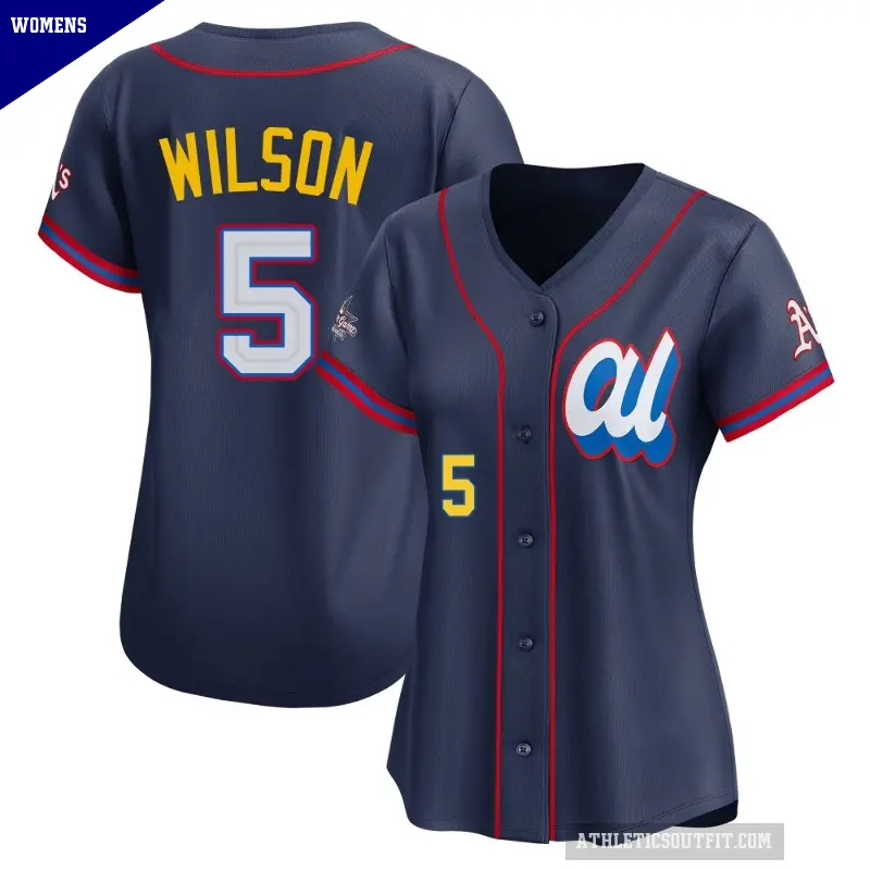 Women's No.5 Jacob Wilson Oakland Athletics Navy Limited American League 2025 All-Star Edition Jersey