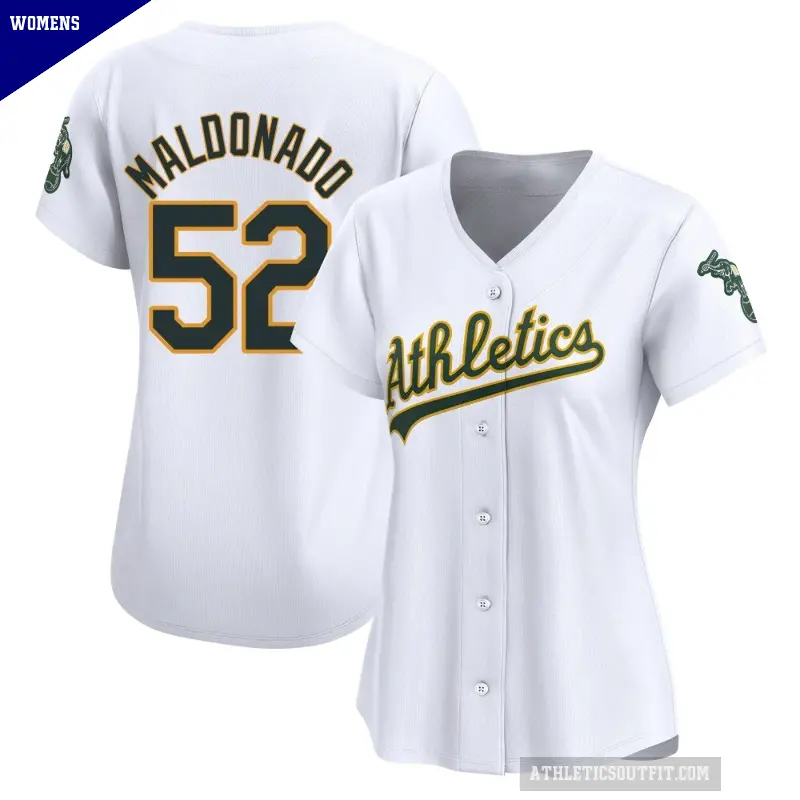 Women's No.52 Anthony Maldonado Oakland Athletics White Limited Home Jersey