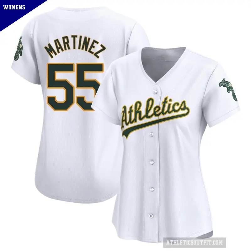 Women's No.55 Adrian Martinez Oakland Athletics White Limited Home Jersey