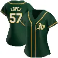 Women's No.57 Jacob Lopez Oakland Athletics Green Replica Alternate Jersey