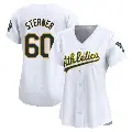 Women's No.60 Justin Sterner Oakland Athletics White Limited Home Jersey