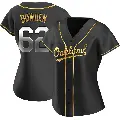 Women's No.62 Ben Bowden Oakland Athletics Gold Replica Black en Alternate Jersey