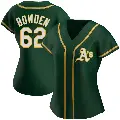Women's No.62 Ben Bowden Oakland Athletics Green Authentic Alternate Jersey