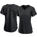 Women's No.68 Joey Estes Oakland Athletics Black Authentic Pitch Fashion Jersey