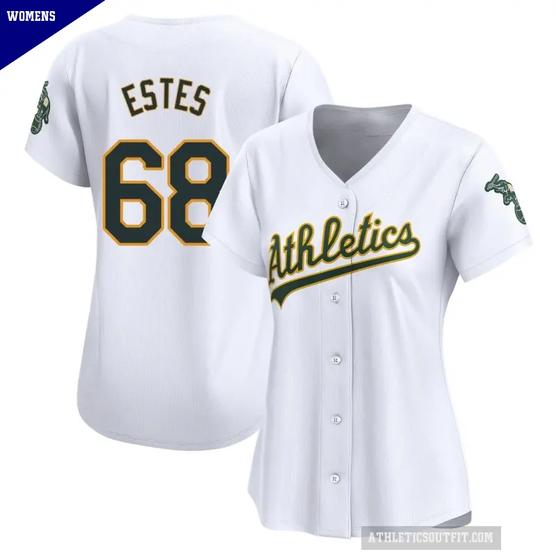 Women's No.68 Joey Estes Oakland Athletics White Limited Home Jersey